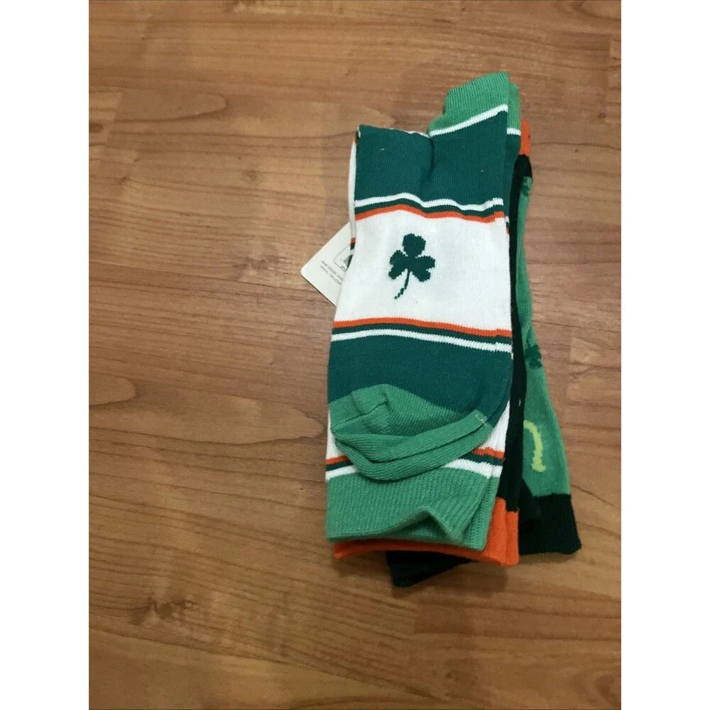 St. Patrick's Day Novelty Socks 3 Pairs Shoe Size 6-12 & 10-13